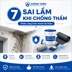 7 Sai Lầm Khi Chống Thấm Khiến Công Trình Nhanh Tái Thấm